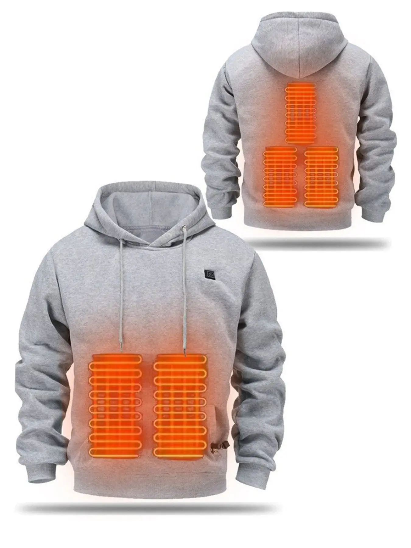 Men USB Heating Hoodies Men Vintage Gothic Heated Jacket Long Sleeve Streetwear Loose Coats Harajuku Sweatshirts