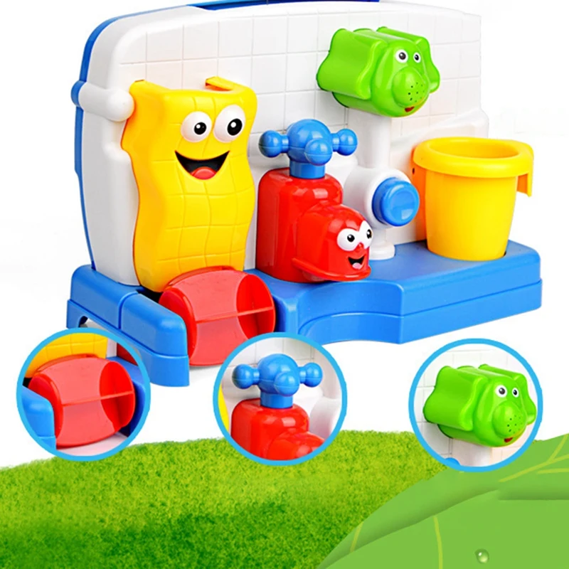 Kleinkind Bades pielzeug für Baby 12 Monate über Badewanne Wasser sensorisches Spiel mit Wasserhahn Wasser becher und Spinning Bad Zeit Spielzeug