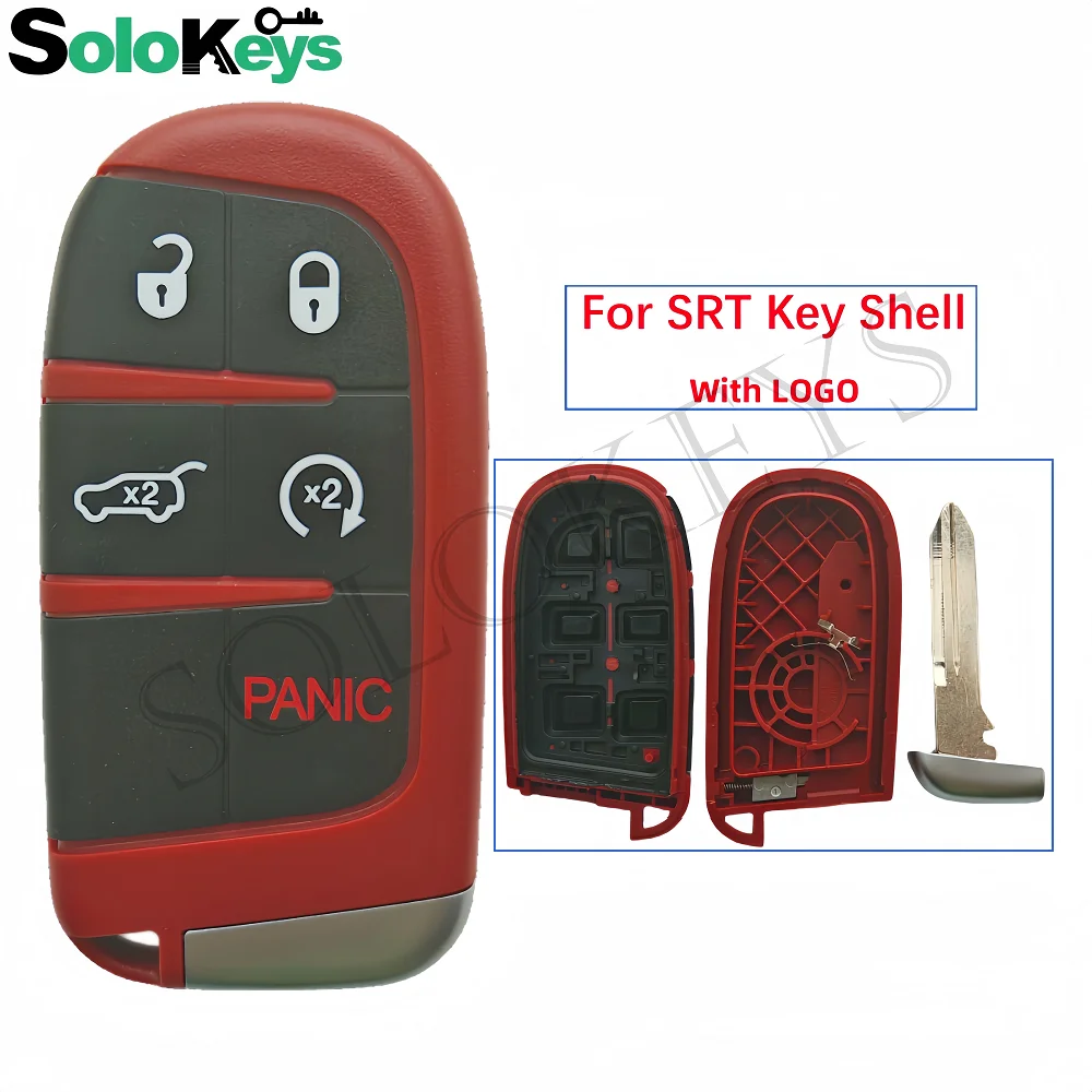 

5Pcs/Lot SOLOKEYS For SRT Hellcat VIPER Redeye Widebody Trackhawk 392 HEMI Daytona Scat Pack Demon 170 Smart Remote Key Shell