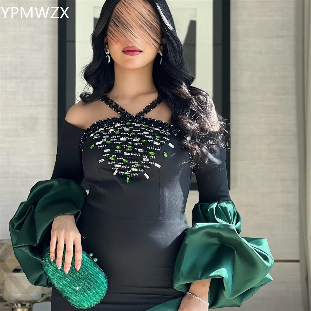 تخصيص YPMWZX الرسن غمد الطابق طول التنانير حبة فساتين المناسبات حسب الطلب