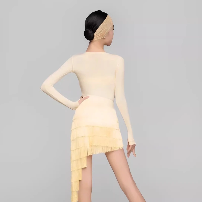 Traje de treinamento de dança latina menina novo traje de desempenho das crianças regulamentos de competição vestido de dança latina