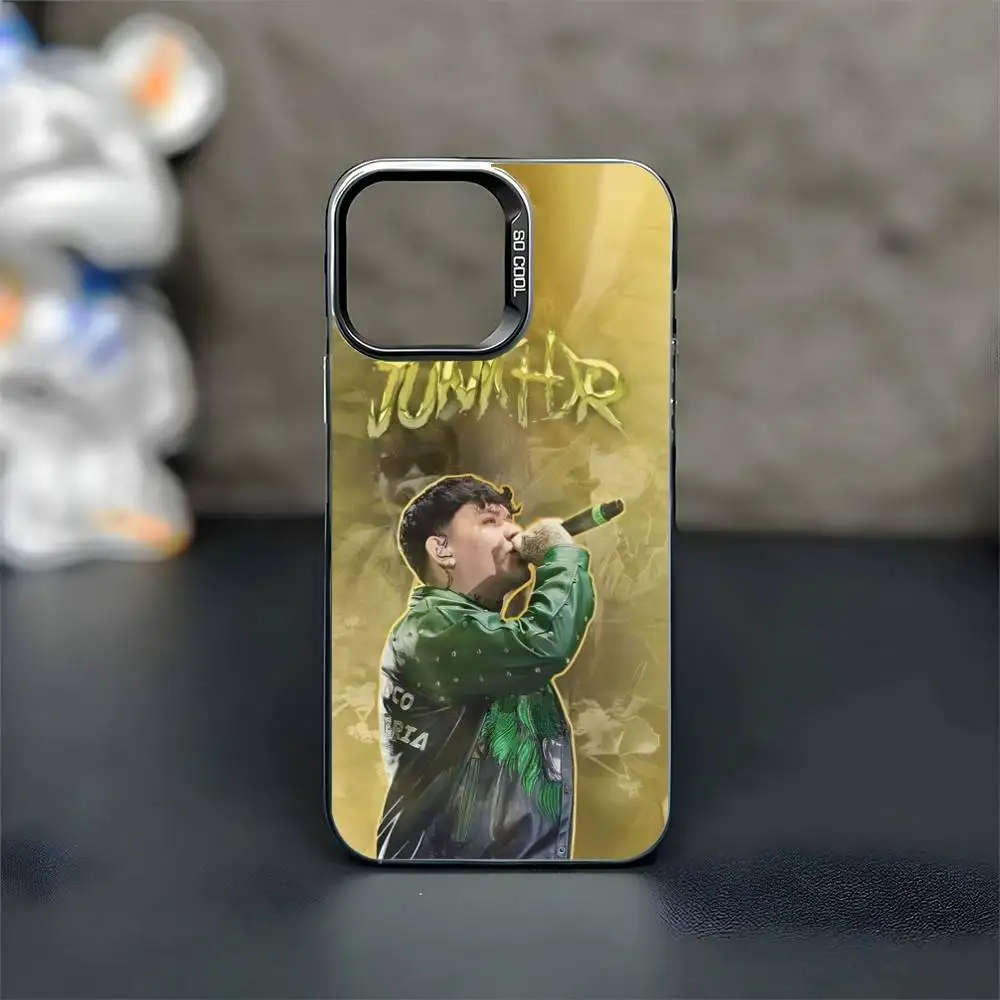 حافظة هاتف Junior H $AD B-BOYZ لهاتف iPhone17,16,15,14,13,12,11 Plus، Pro Max غطاء أسود غير لامع مقاوم للصدمات