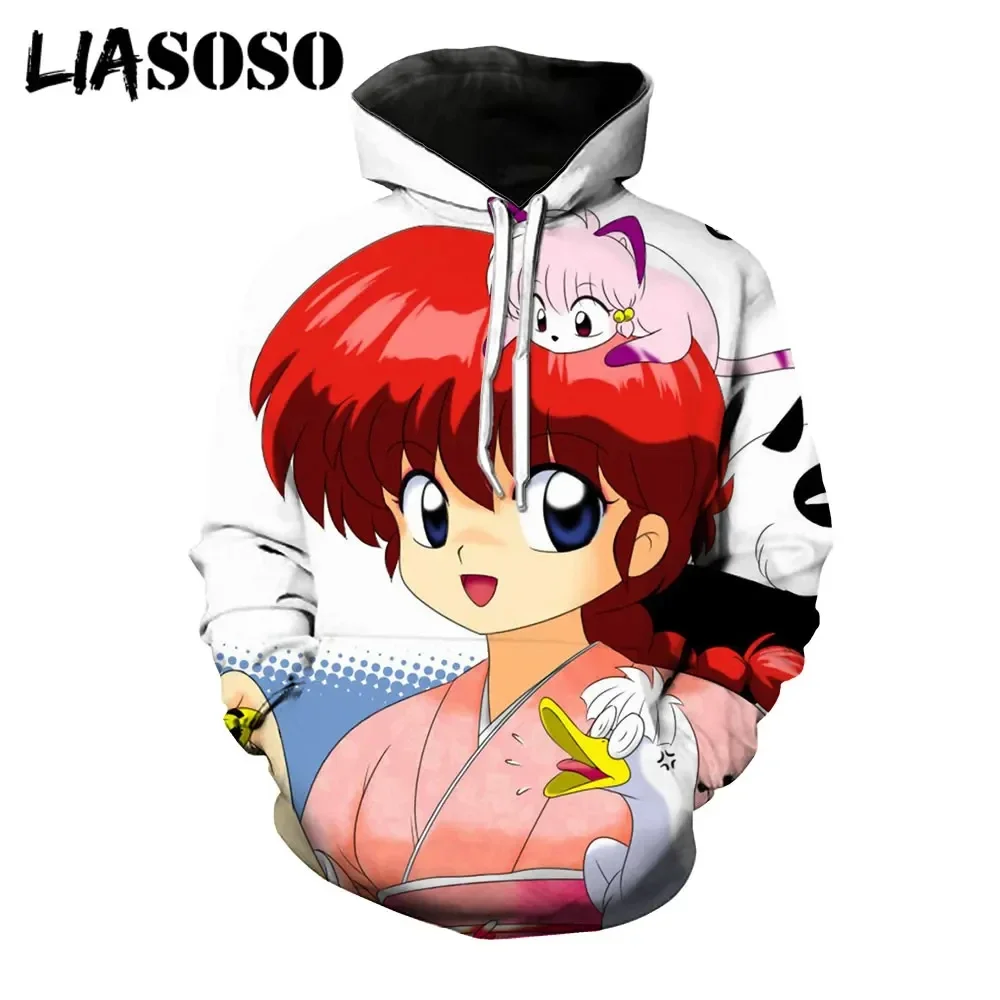 New Anime Ranma 1/2 Men's Hoodie Tendo Akane 3D Printed Women's Pullover Unisex Casual Streetwear Oversized Kids Hoodie