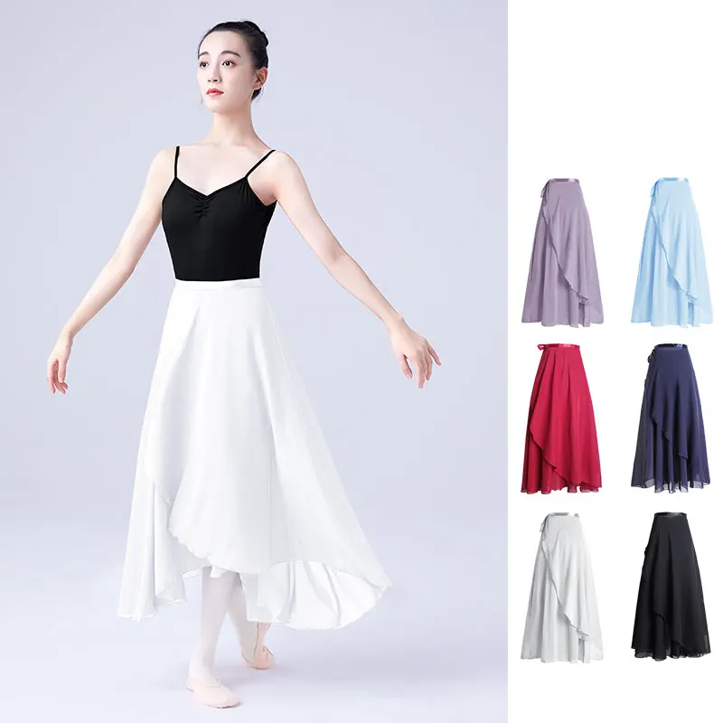 Ballett röcke Frauen lange Chiffon Tanzrock Fee Chiffon lange Ballett Tutu Kleid Tanz kostüme binden Kleid