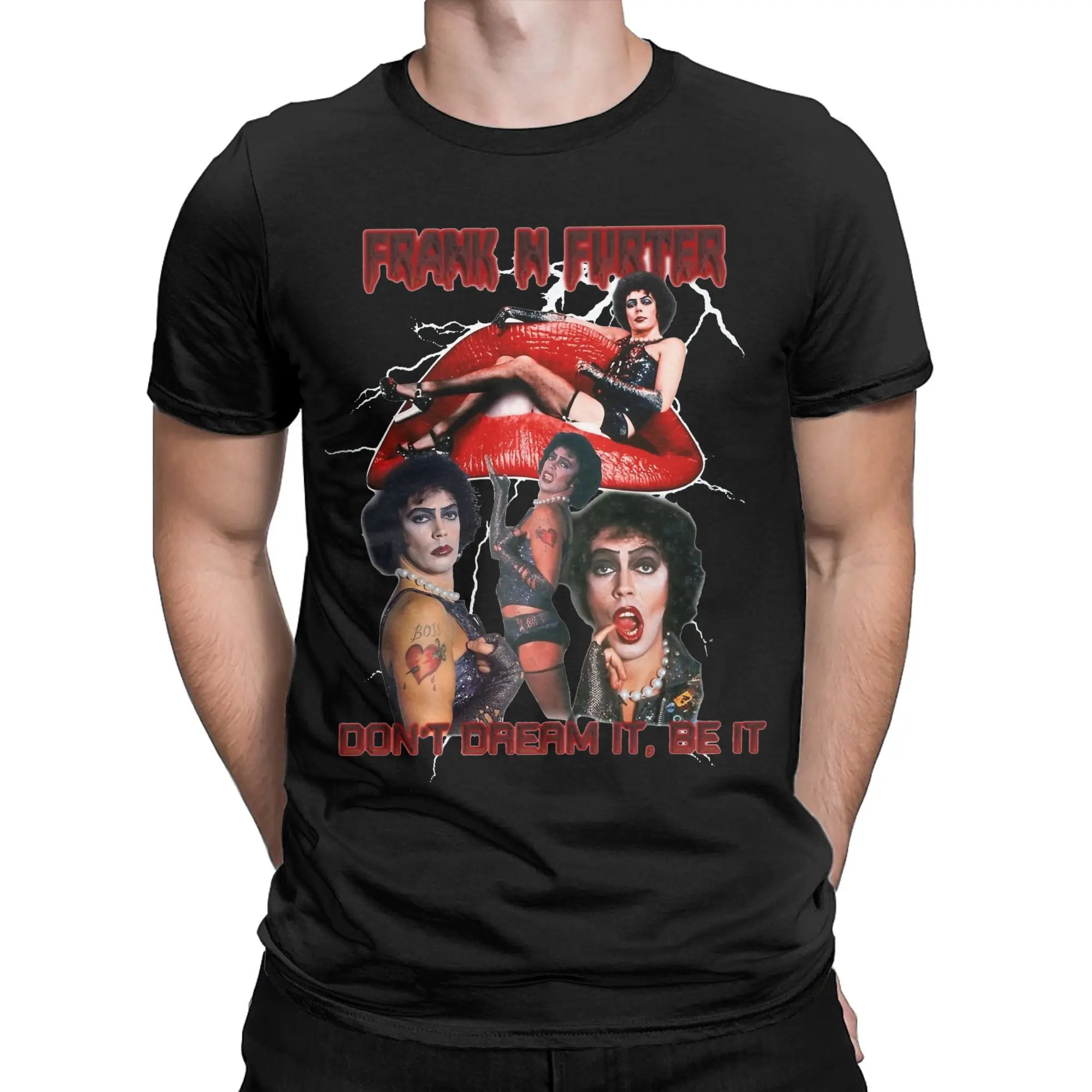 Men Women Print Frank N Furter Rockys Horror Picture Show  T Shirt Tee Pure Cotton  T-shirts Clothing