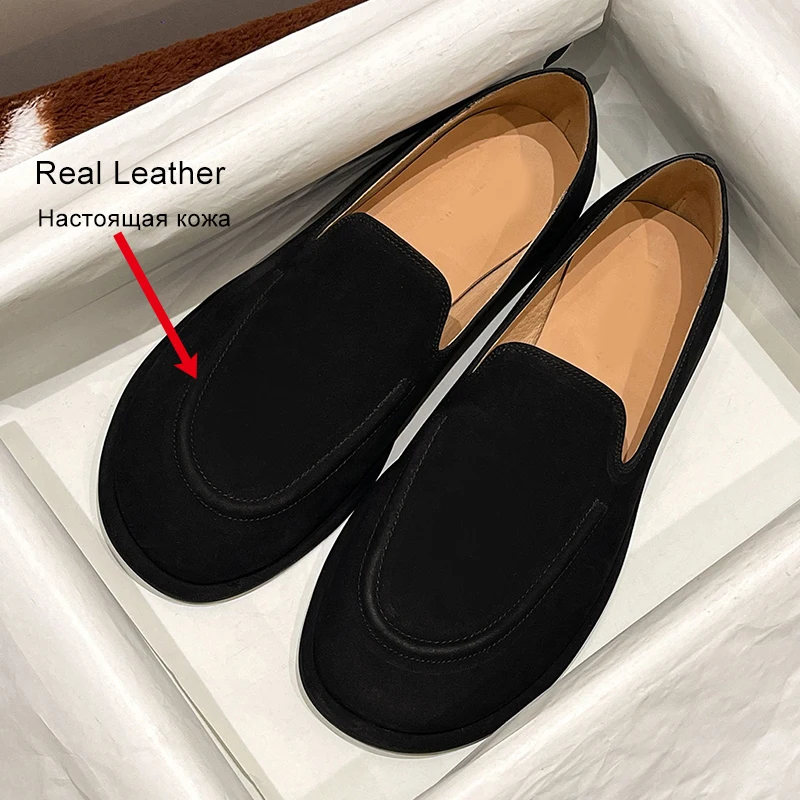 Yozcttaa Size 35-40 Women Flats Loafers Real Leather Ins Fashion Low Heels Shoes Ins 2025 Casual Daily Office Lady Comfort Dress