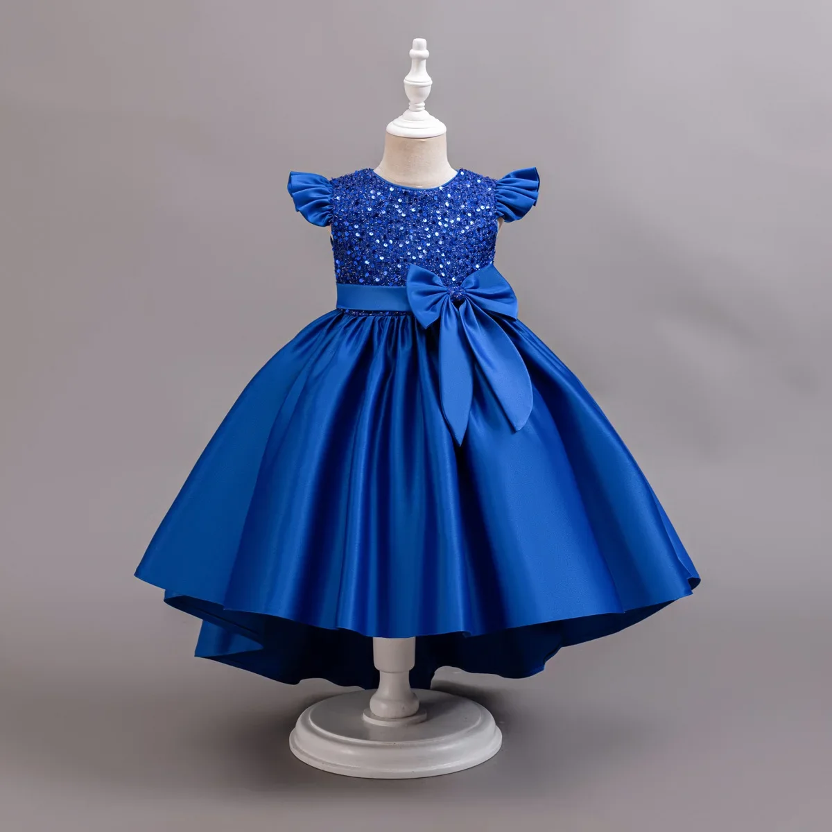Long Tulle Layered Sequin Princess Dress for Girls Elegant Birthday Party Host Evening Gown Christmas Formal Kids Costume