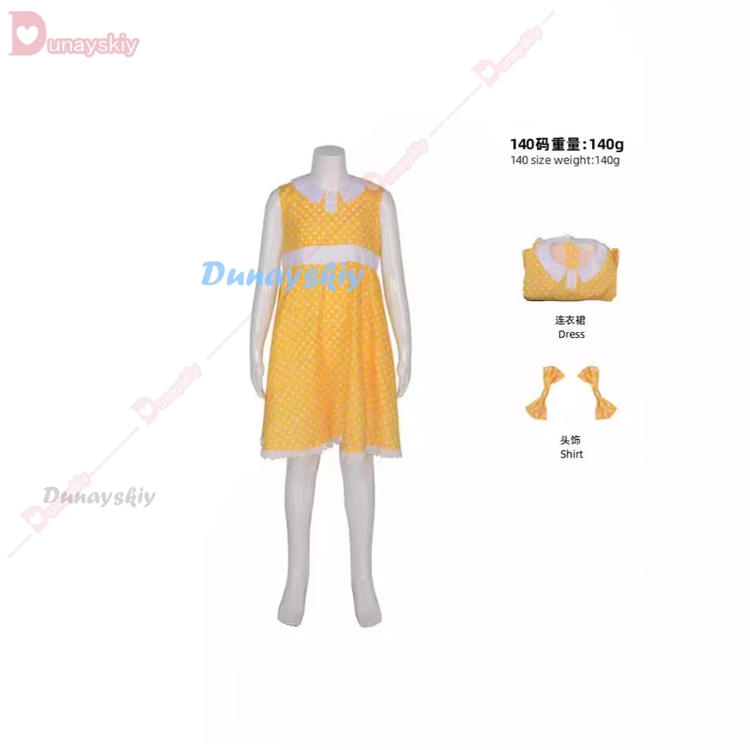 Toys Gabyyy Cosplay Costume Girls Yellow Dress Mask Full Set Kids Role Play Performance Clothing Suit Halloween Carnival Party