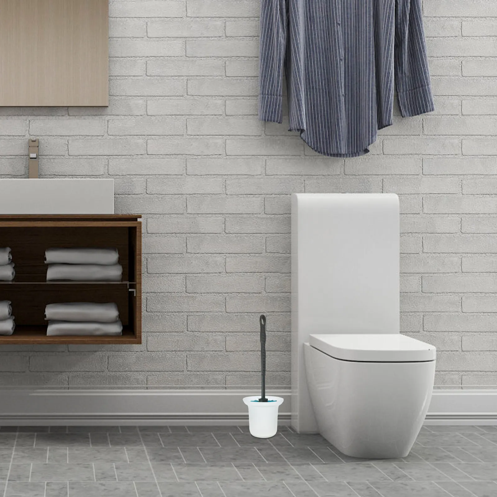 

Toilet Brush Holder Frosted Glass Base Bathroom Toilet Cleaning Rack Sturdy Organizer for Home Office Cleaning Brush Base