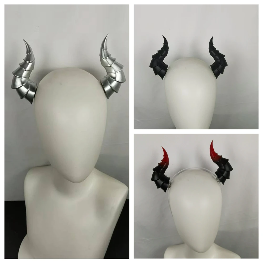 13cm Hairpin Clip Cyberpunk Silver Devil Horn Hairpin Set for Lolita-Style Headwear Halloween Cosplay Hair Clip Accessories