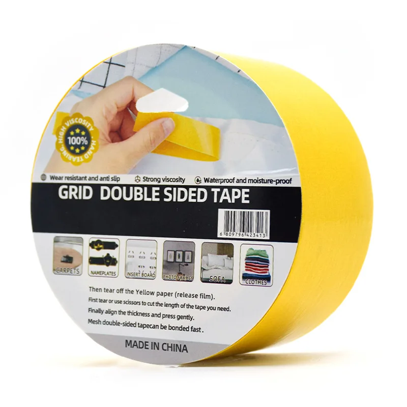 

Heavy Duty Cloth Double-Sided Tape - High Tack, Residue-Free Removal for Carpets