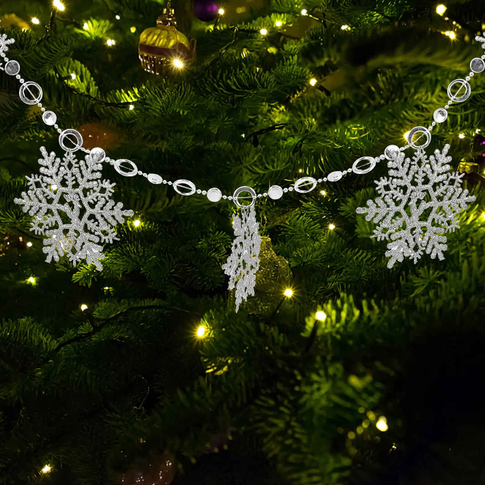 

2 шт. Изысканные украшения: мерцающие белые подвески для новогодней елки, праздничный декор для дома и сада, рождественские украшения