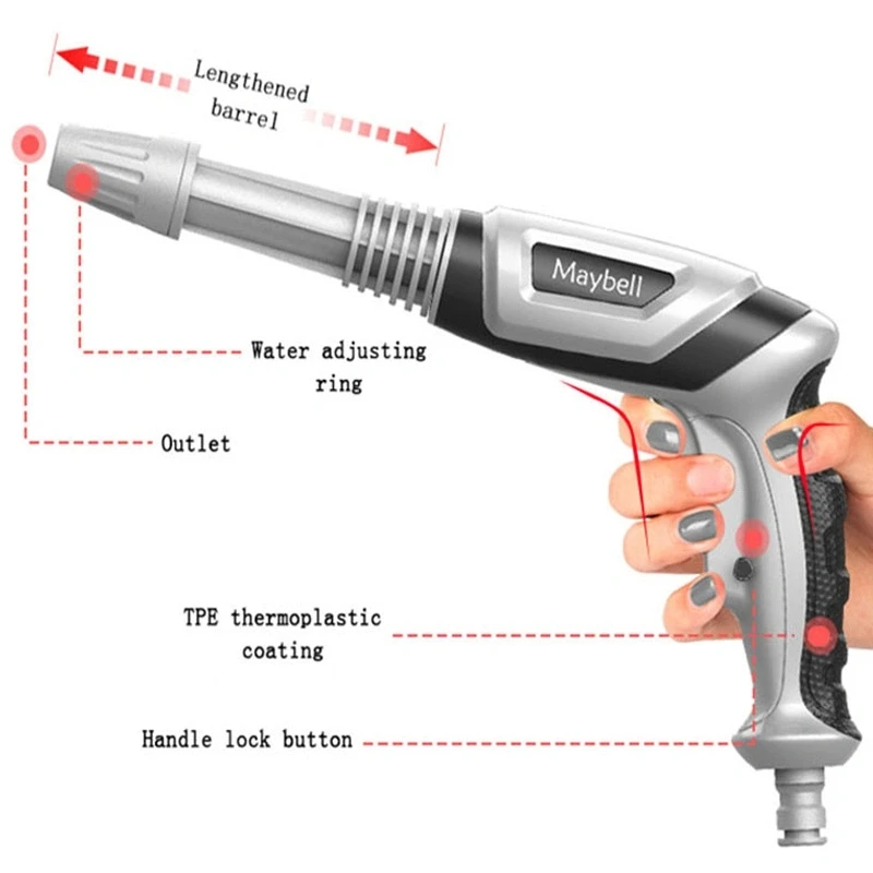 1pc Car Cleaning High-pressure Water Nozzle, Car Washer Garden Spray Can Hose Nozzle Foam Sprinkler Water Nozzles Water Gun