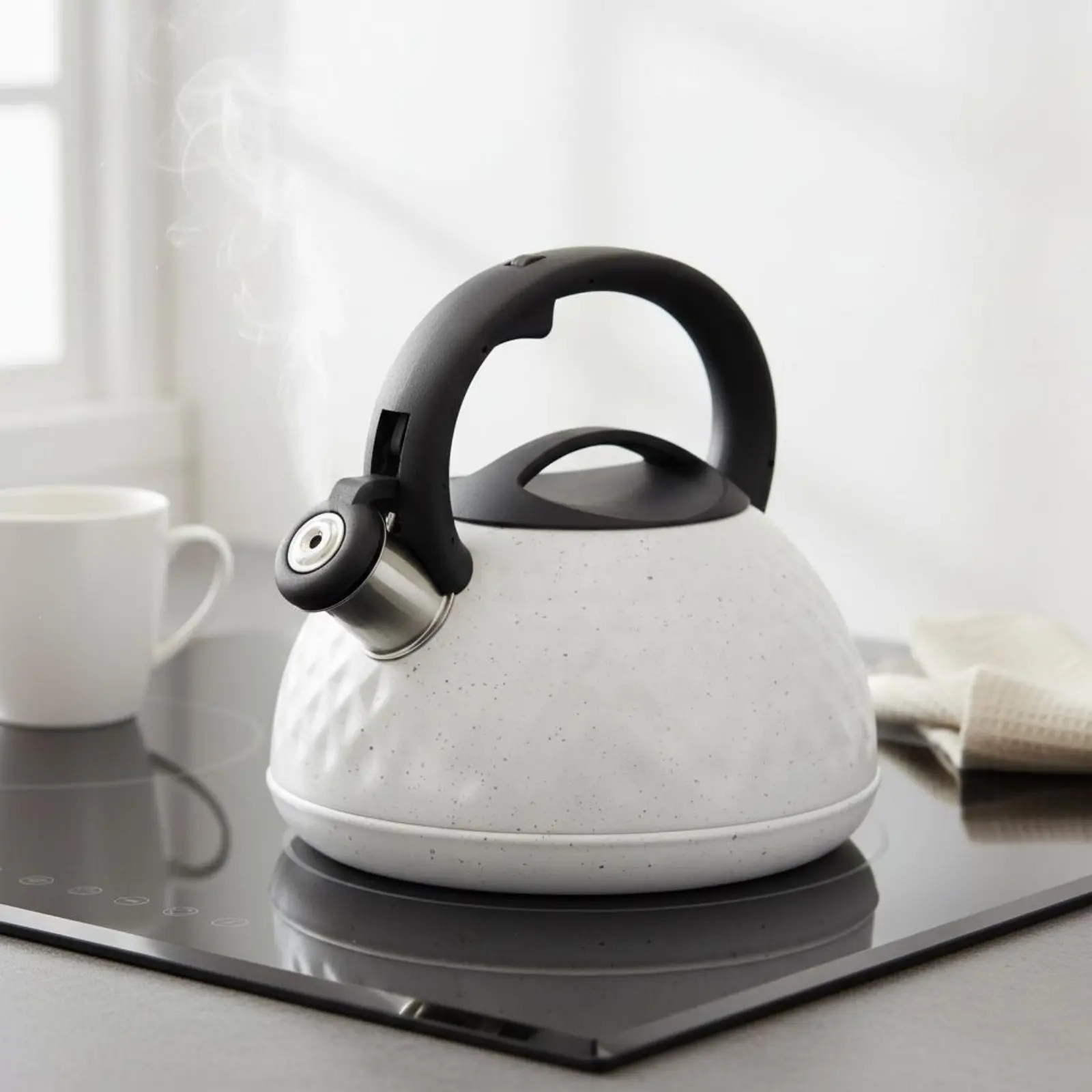 

Stainless Steel Whistling Kettle Rust Proof Whistling Tea Kettle Household Cookware Fast Boiling Chemical-Free Safe