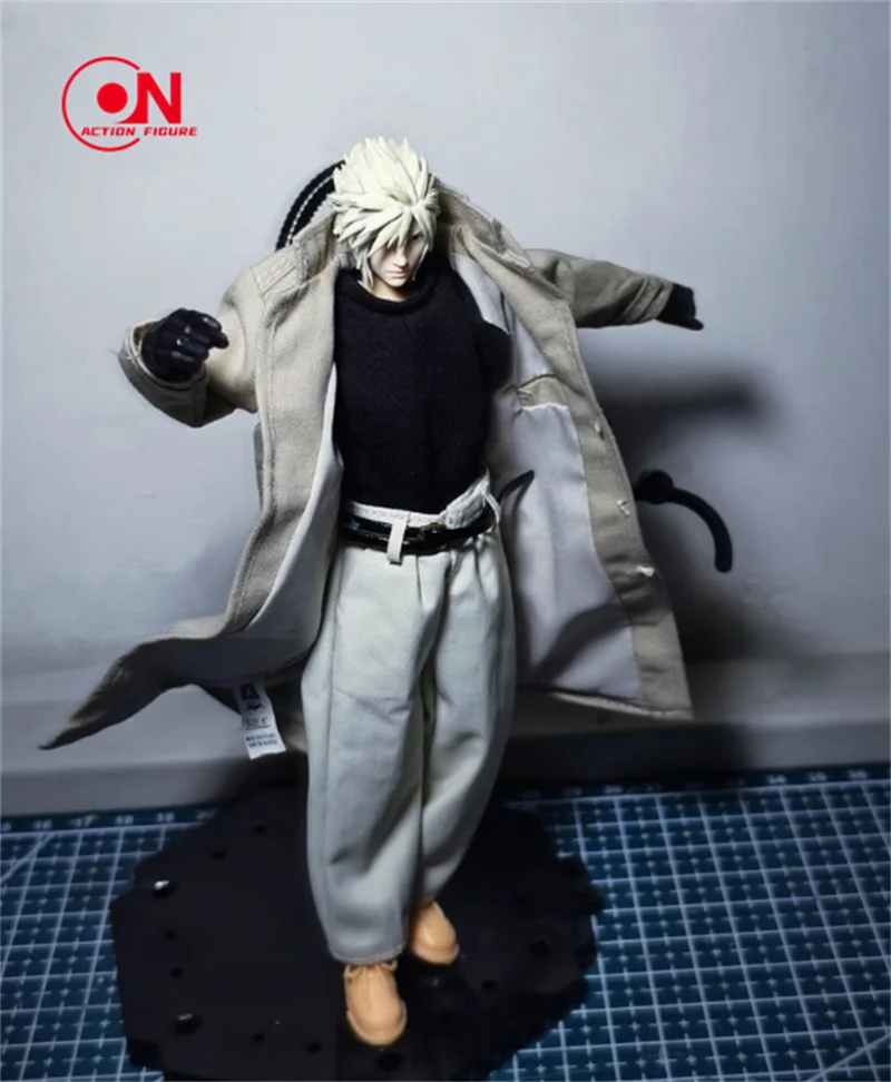 1/12 06FS035 الزي العسكري الذكور العصري البريطاني طويل خندق معطف الجندي الملابس نموذج صالح 6 ''عمل الشكل الجسم دمية #4