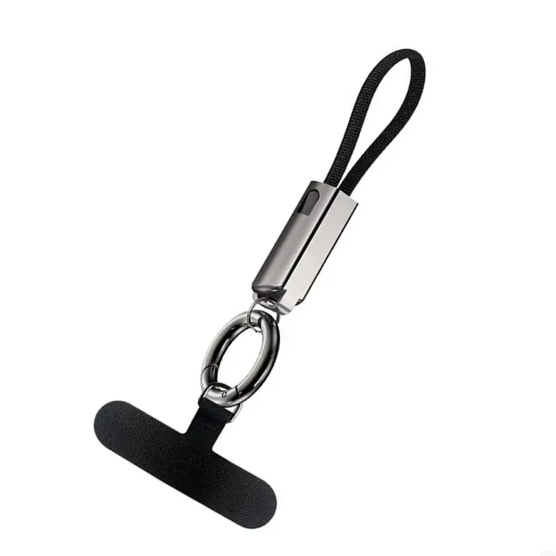 J78A PD65W Fast Charging USB Type C to Type C Cable 16CM Short with Optional Keychain Hook Zinc Alloy Durability