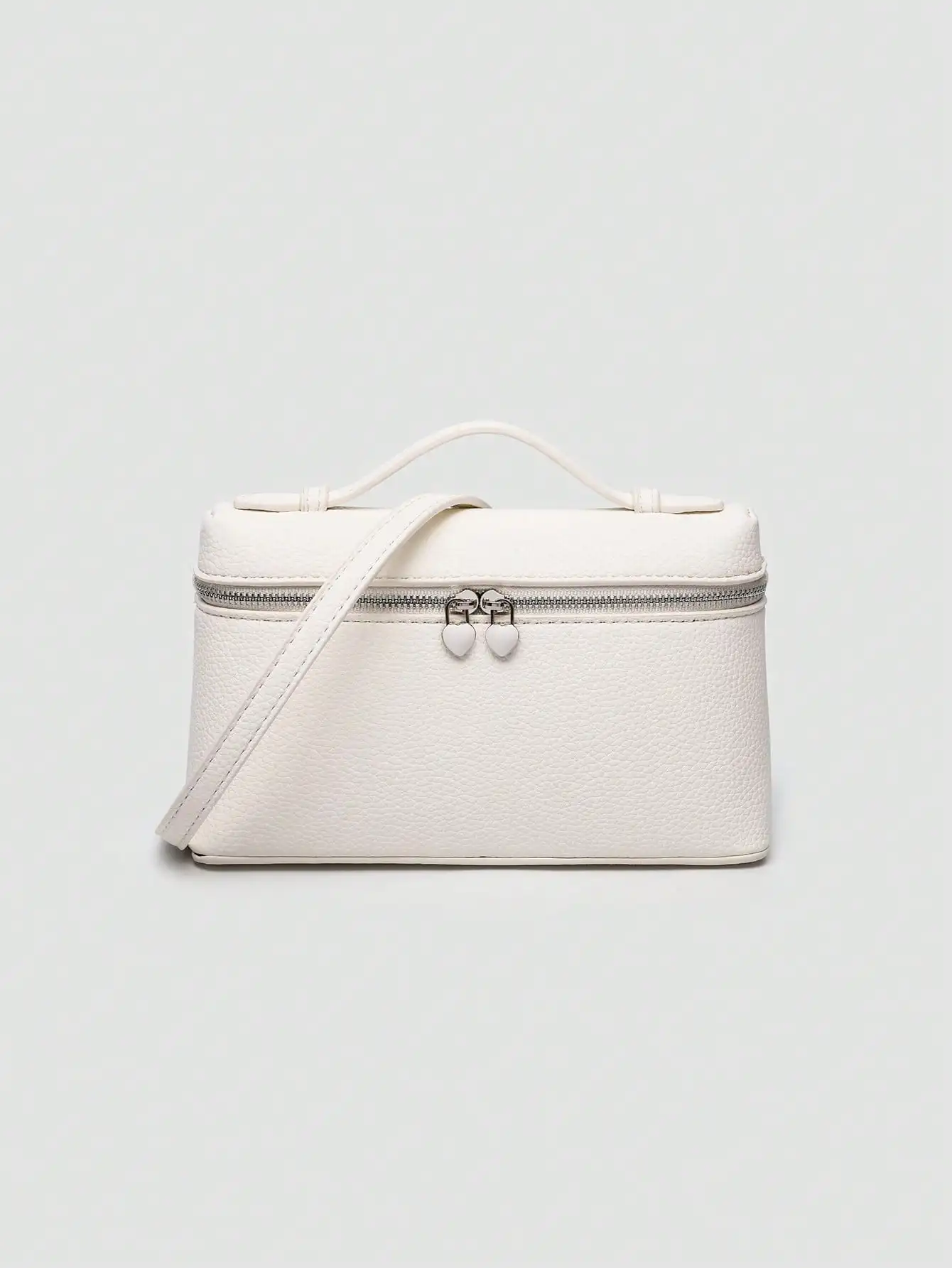 

1pc Solid Color Litchi Grain PU Square Crossbody Bag, Small Purse For Women, Suitable For Daily Fashion Matching And Outings, Cream Bag, White Bag