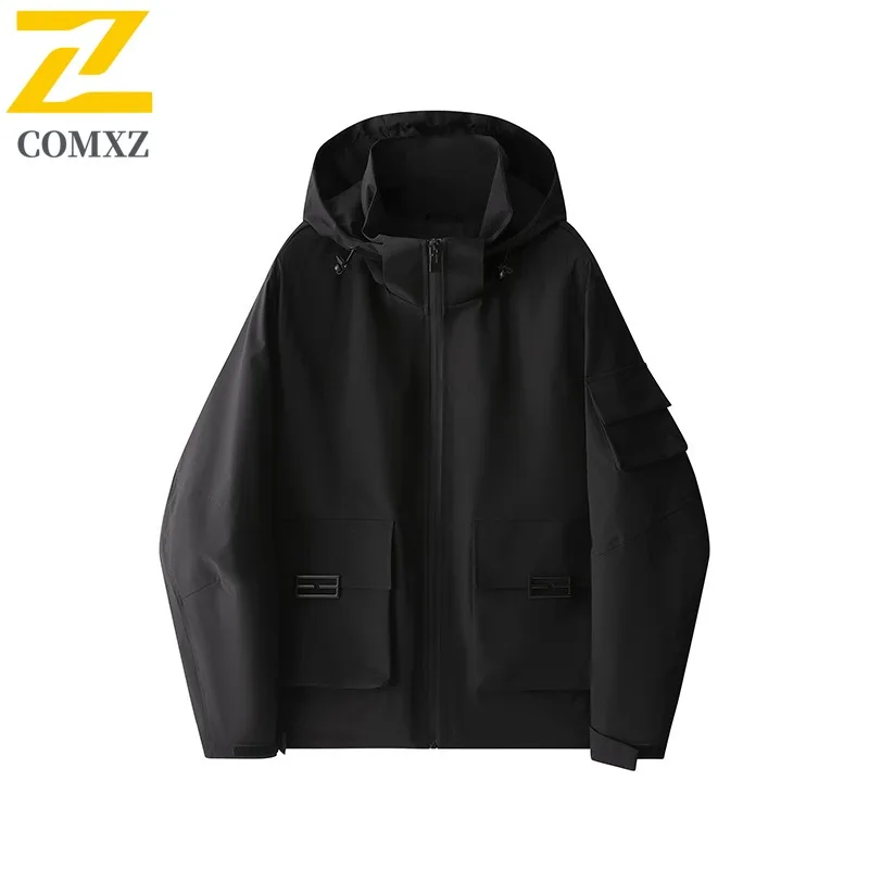 

COMXZ Premium Jacket Men Outdoor Camping Multi-Functional Coat Casual Street Style Multi-Pocket Lightweight Spring Autumn Wear