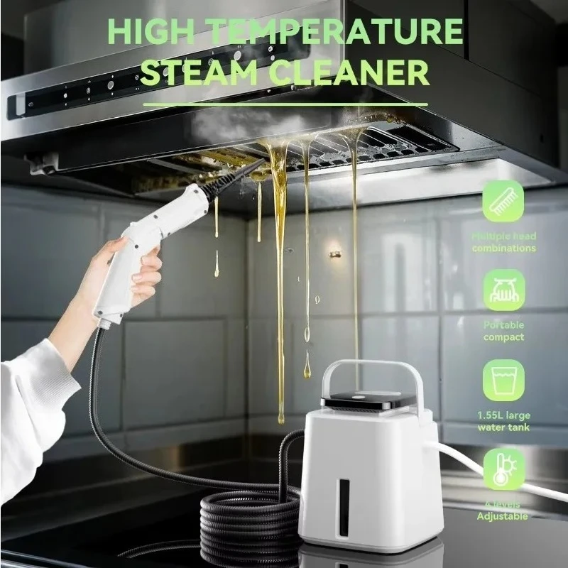 1500W Steam Cleaning Machine Professional Portable Handheld High Pressure Steam Vacuum Cleaner for Cars Kitchen Cleaning