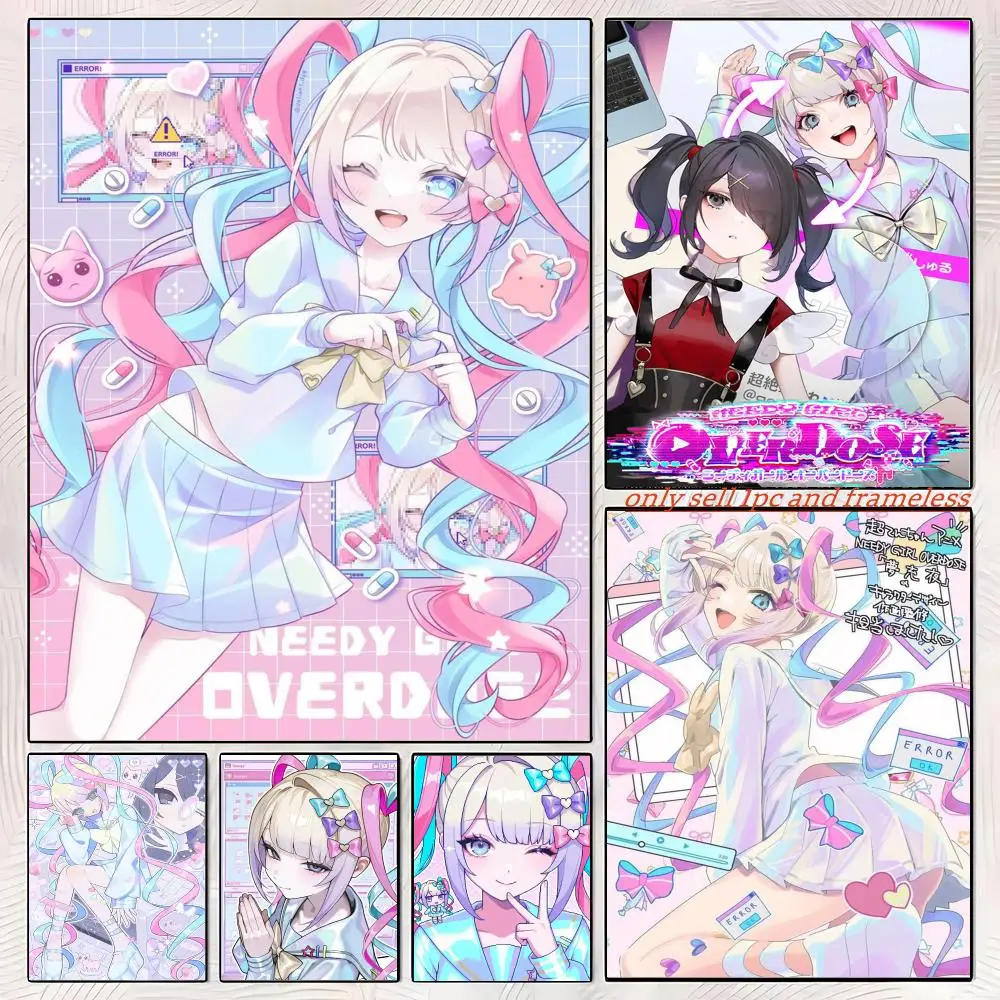 Needy Streamer Overload Game Anime Poster Gift with prints Home bedroom living room decoration promotion and display