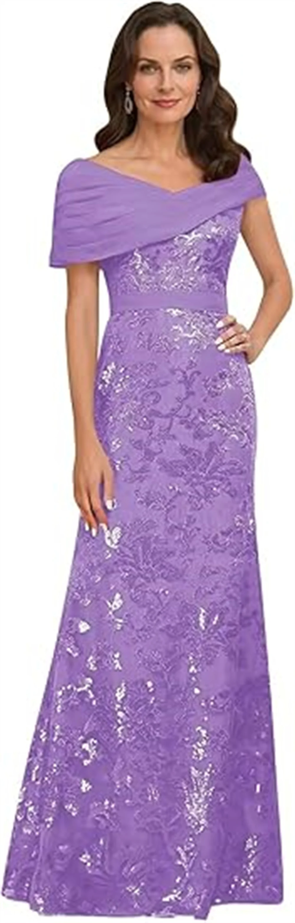 فساتين أم العروس بحورية البحر ترتر نسائية مخصصة لحفلات الزفاف من الشيفون بدون أكتاف مكشكشة فساتين سهرة رسمية طويلة