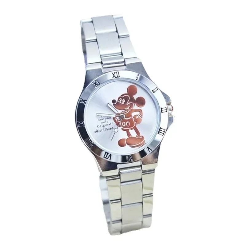 Disney Mickey Mouse Women Quartz Watch Fashion Mickey Watch Men Stainless Steel Watch for Girl Boy Cartoon Watches