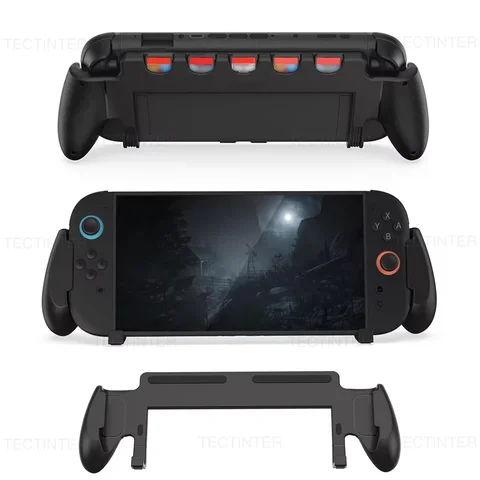 Hand Grip Case For Nintendo Switch 2 With Stand Holder Anti-Slip Protective Case with 5 Game Card Slots for Switch 2 Accessories