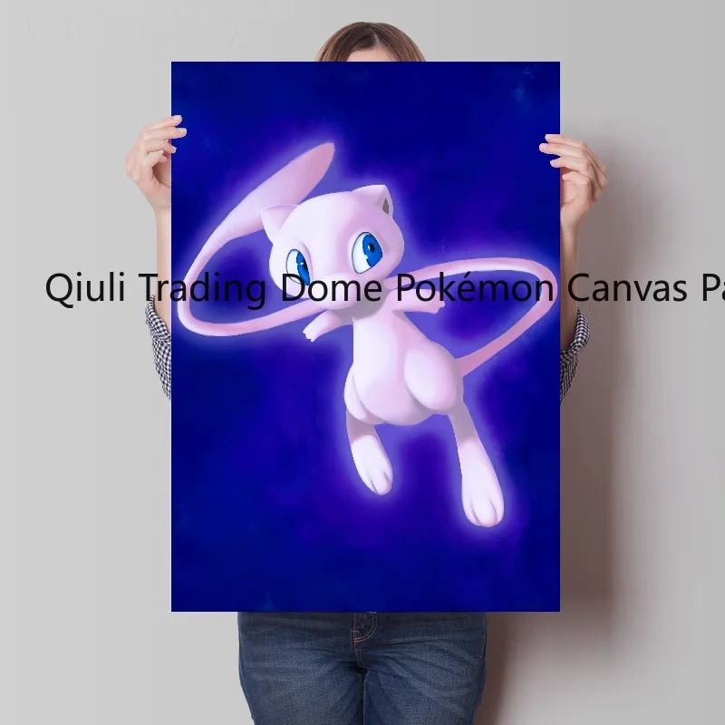 Anime periferiche Pokemon Canvas Artwork Mew pittura adesivi murali regali per la casa moderni Kid Cartoon Character Picture decorativo