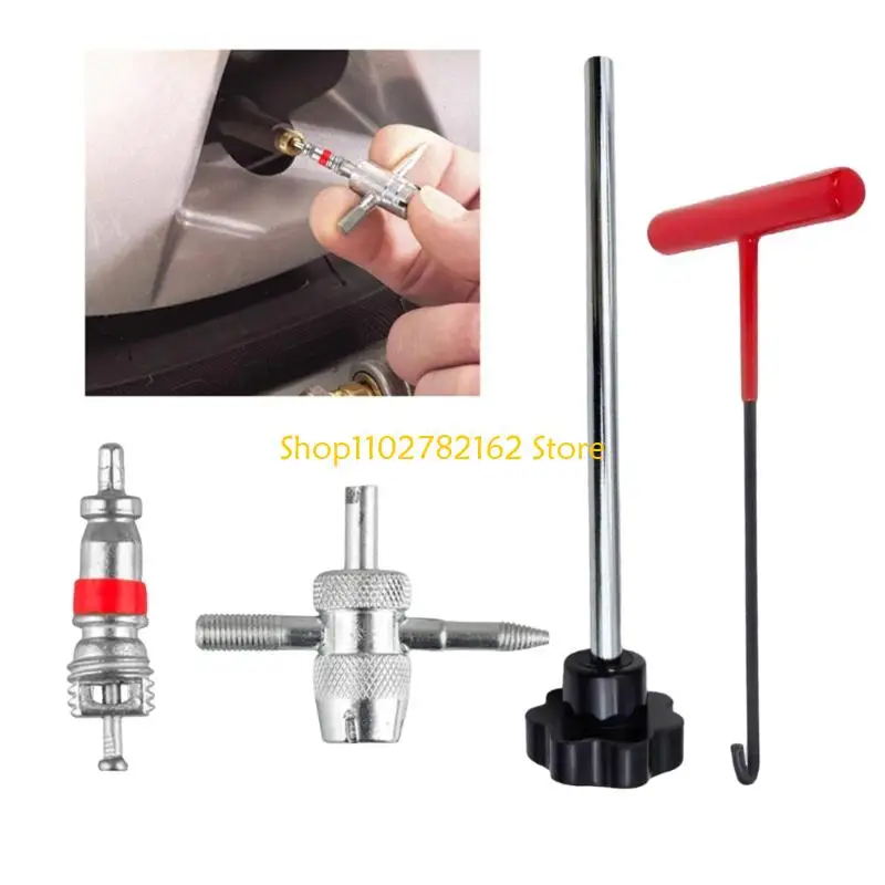 

547B Tire Valves Tool Set Valves Stem Installation Tool Easy Handling & Efficient Repair for Automotive Maintenance Lovers
