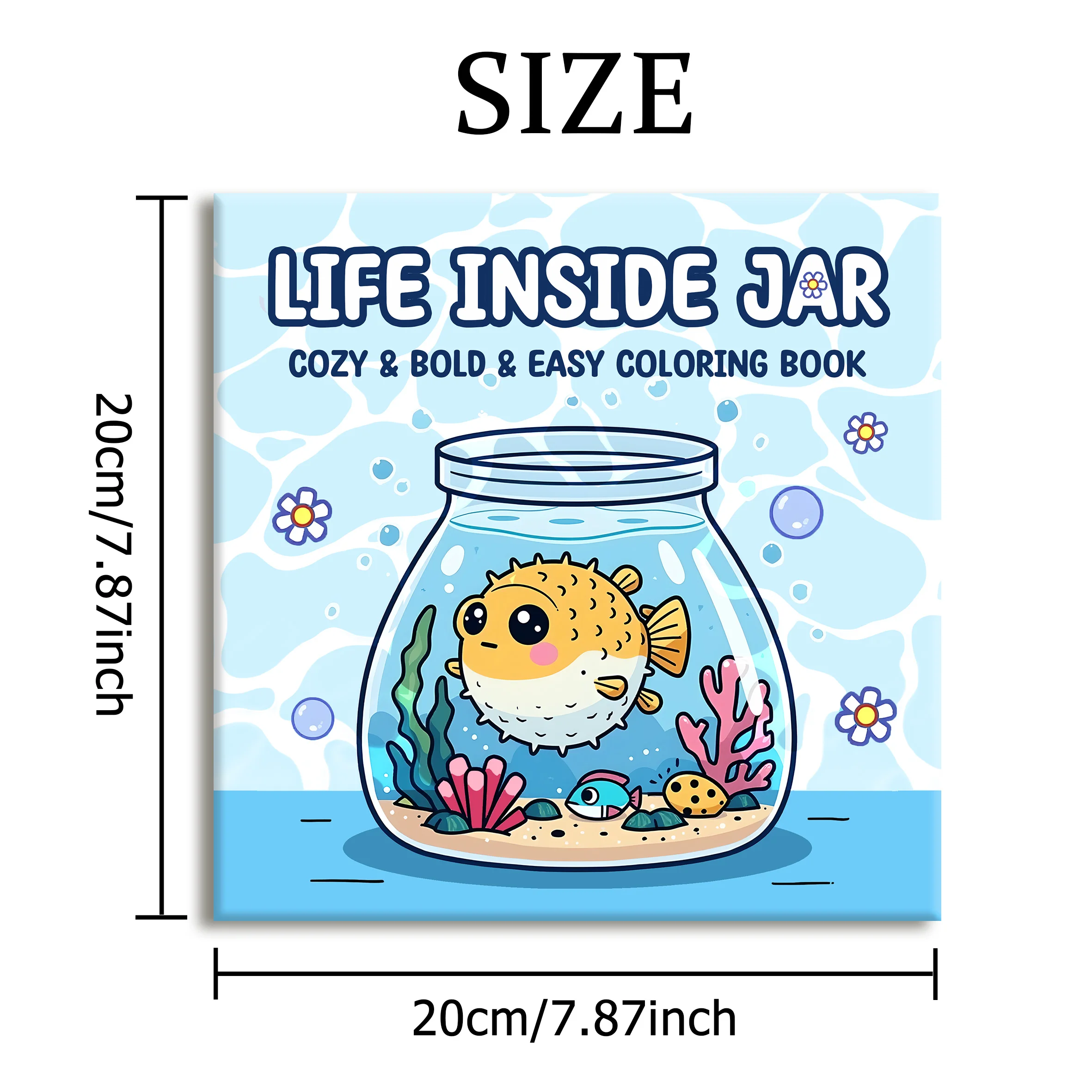 LIFE INSIDE JAR Bold-easy Patterns Coloring Book for Adults Cute Drawing Book Perfect Gift for Party and Birthday