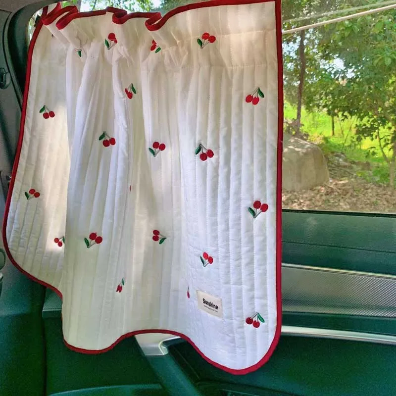 Kawaii Baby Car Curtain Sunshade Embroidered Bear Children Sun Protection Sunshade Window Curtain UV Protection For Kid