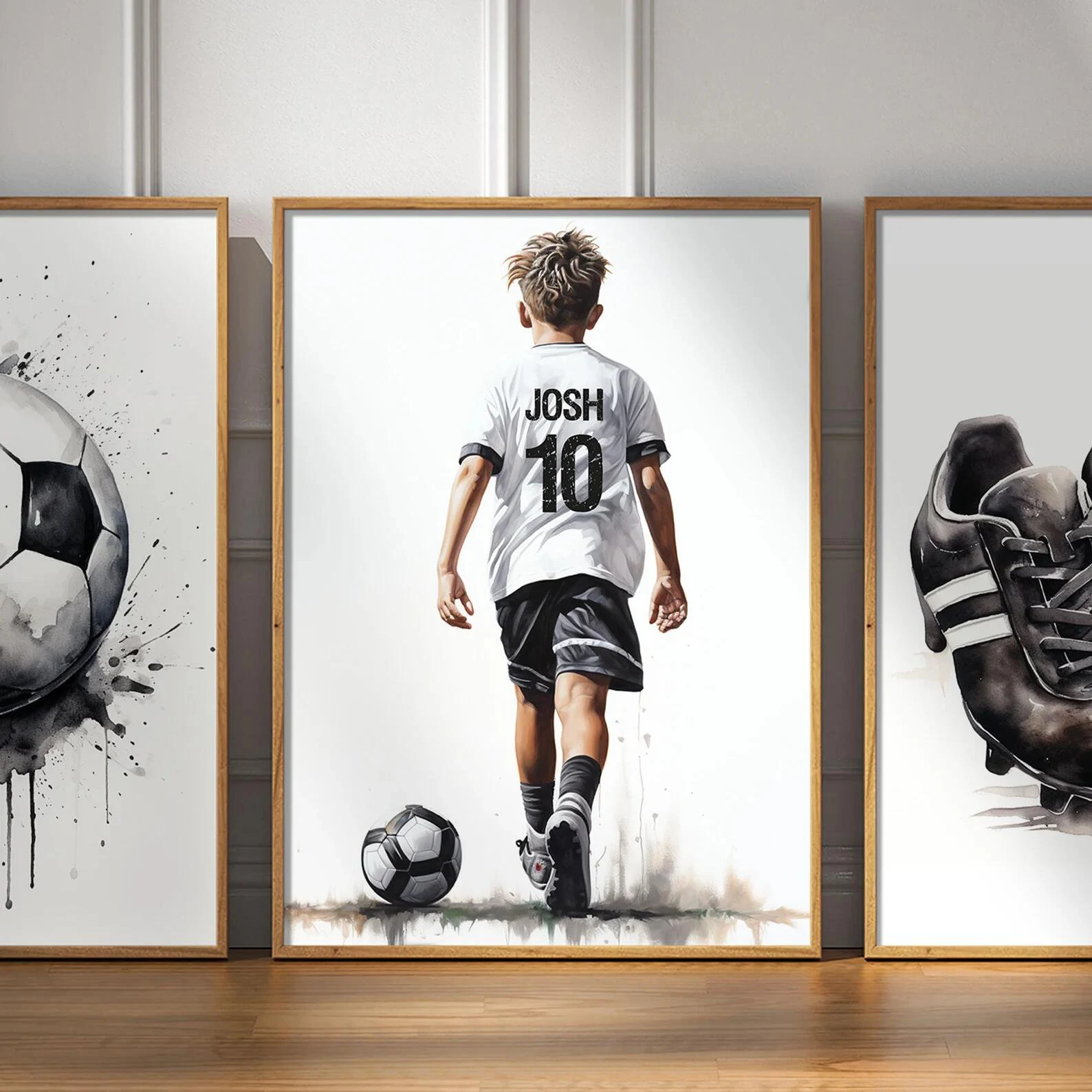 ملصق شخصي للاعب كرة القدم، هدية كرة القدم للأولاد، هدية كرة القدم للرجال، ديكور جدار المنزل، إطار