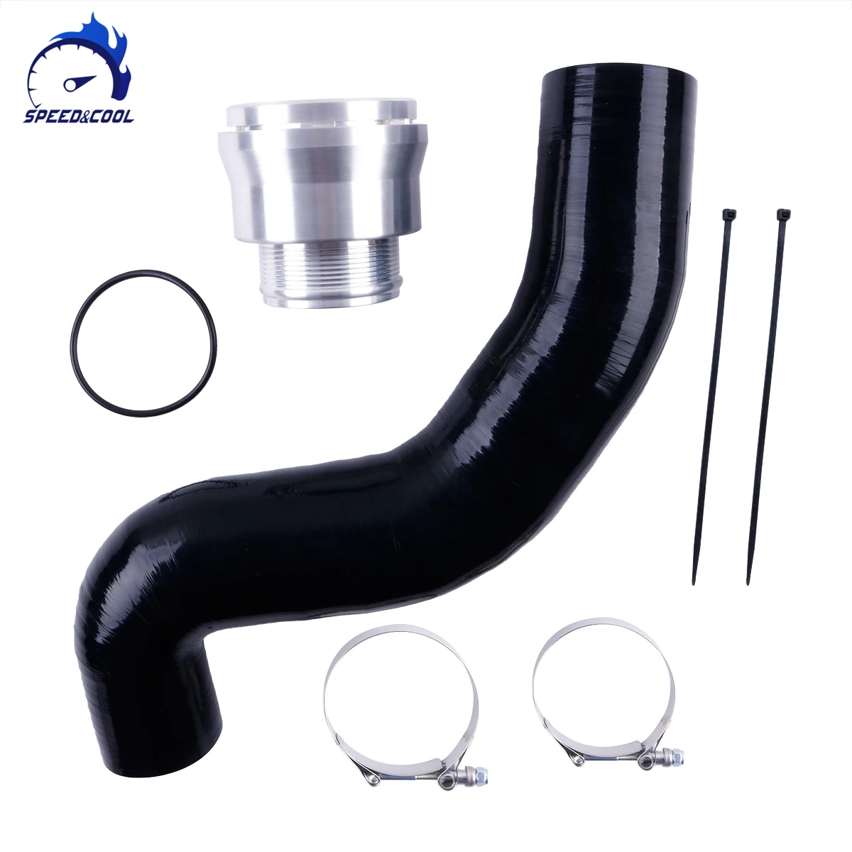 SPEED&COOL For 2017-2022 Ford F250 F350 F450 6.7L Powerstroke Silicone Intercooler Pipe Upgrade Kit Tube Hose