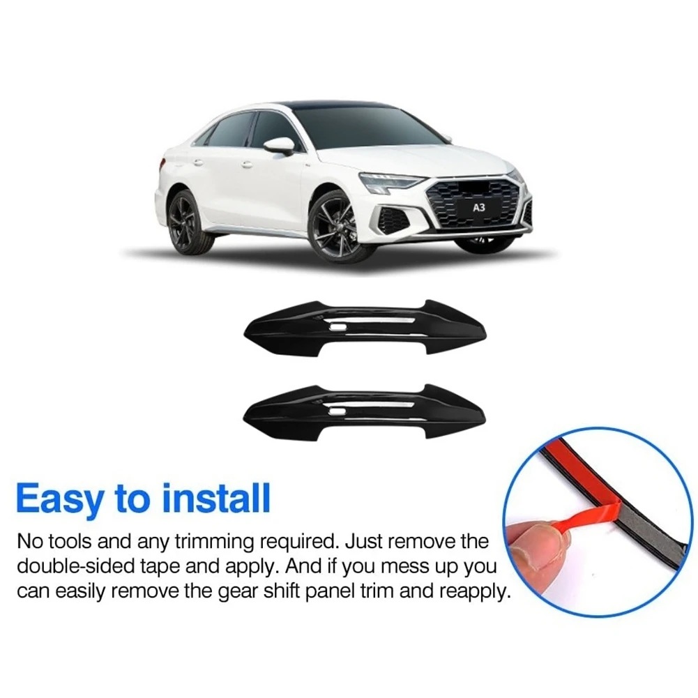 For Audi A3 A3L 2021 2022 Car Door Handle Cover Trim Decor Exterior Accessories with Smart Key Hole,Black