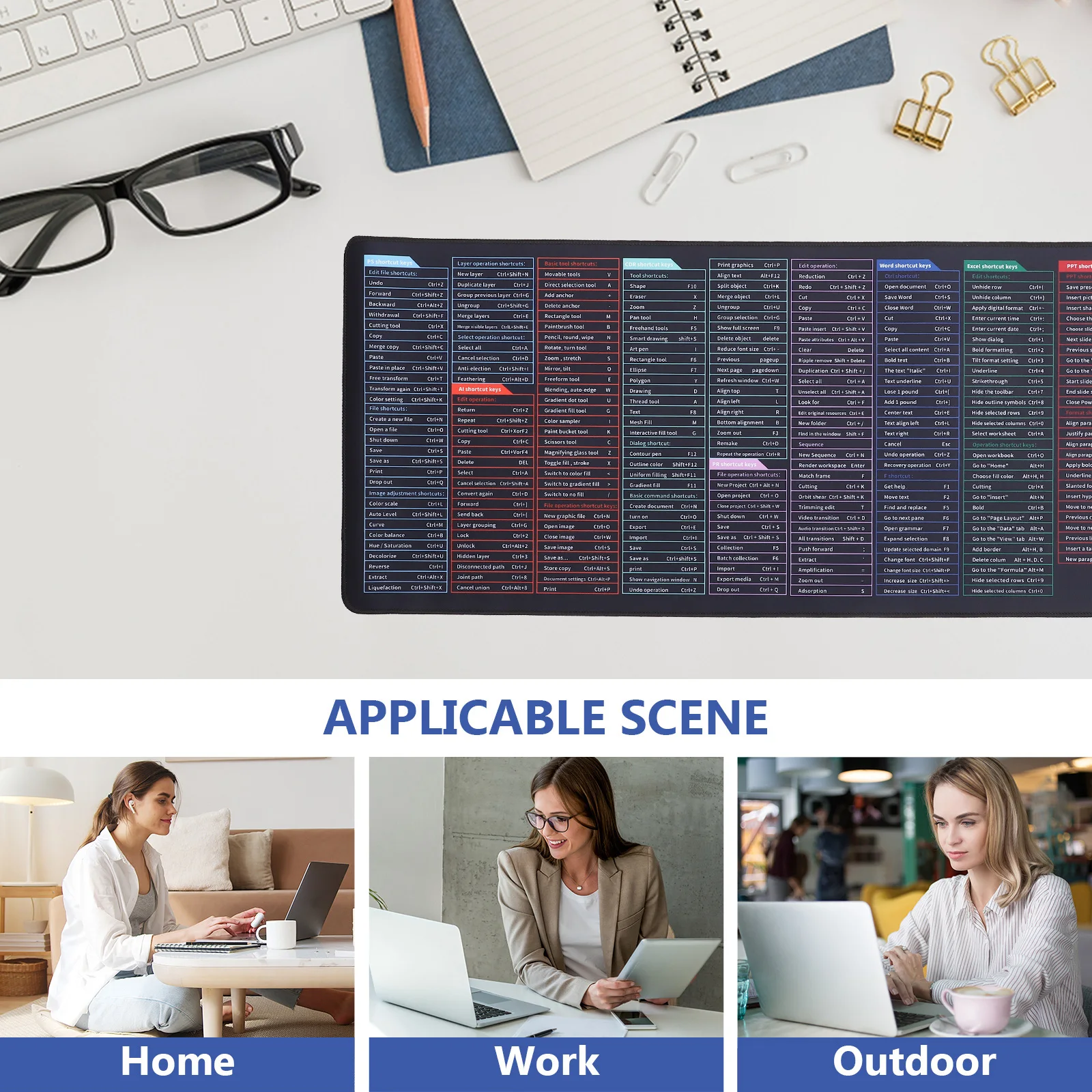 Super Large Keyboard Pad 400x900x2mm Anti Slip Rubber Desk Mat Keys Computer Mouse Gaming Office Big Size Non Slip