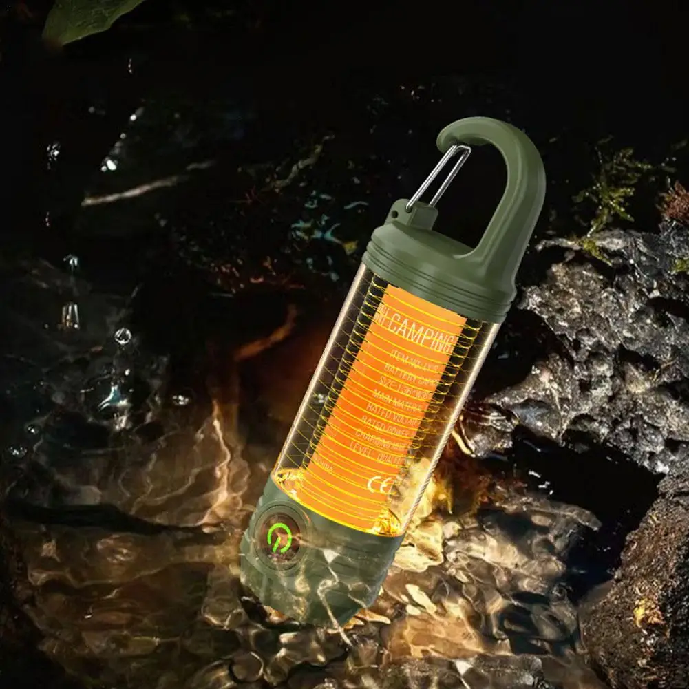 

LED Outdoor Flashlight With Magnetic Hook Portable Camping Flashlight Type-C Charging Camping Torch For Camping Tent