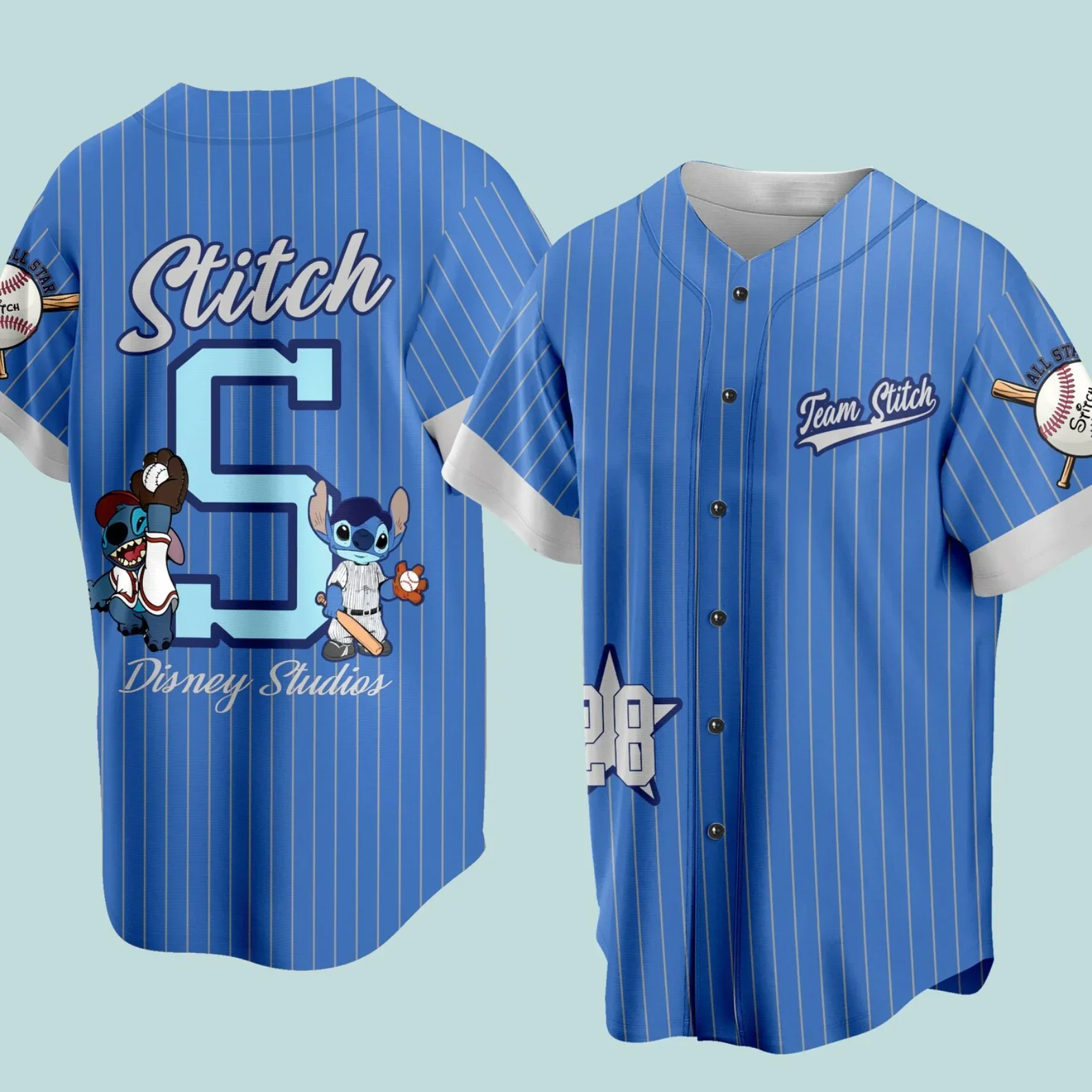 

Disney Baseball Jersey Men's Women's Summer Short Sleeve Baseball Shirt Customize Mickey Minnie Baseball Jersey Casual Sports