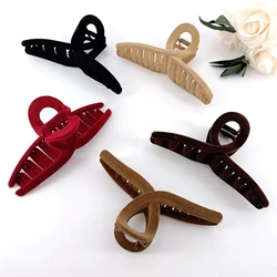 Fall/ Winter New Style 13cm Over Size Version Flocking Hair Clip For Women Girls Back of Hair Clamp Fashion Hair Accessories