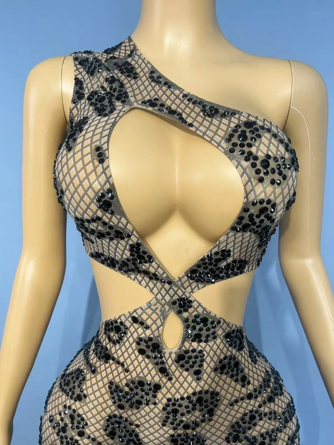 Traje de fiesta para niña, traje de lujo para niña, traje de fiesta de lujo, Vestido corto calado con diamantes de imitación de lujo, mangas sexys para mujer