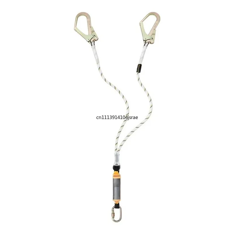 Integrated Shock-Absorbing Double Hook Fall Arrest Lanyard, Cable Type Anti-Fall Device, High Altitude Working Safety