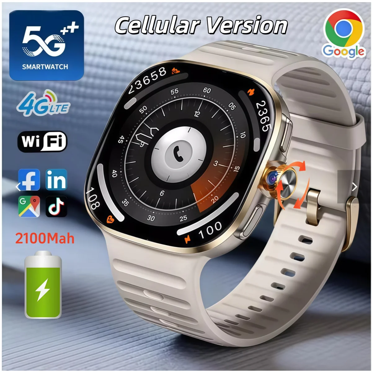 M99/M99 Mini 2.4inch Amoled Smartwatch 5G LTE Android Smart Watch With 900W Rotary Camera GPS WIFI NFC Sim Card Slot