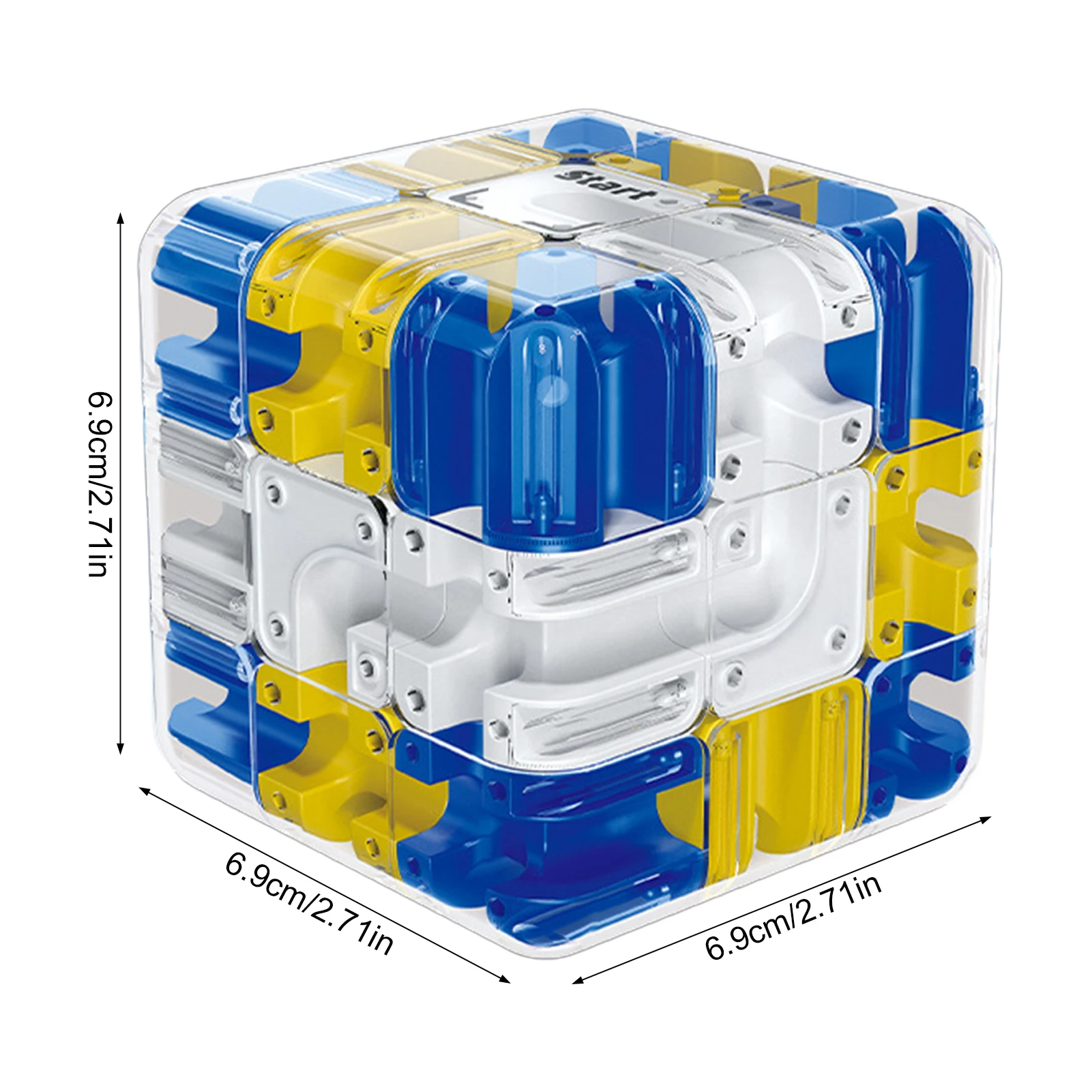 لعبة ألغاز مكعب المتاهة ثلاثية الأبعاد 3 × 3 للأطفال لعبة تركيز لتدريب الدماغ مع كرات دوارة ناعمة وتحدي متعدد الطبقات