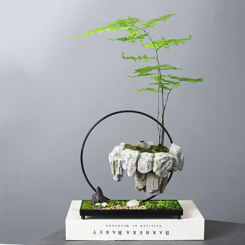 Chinese painting style Flowerpot Desktop decoration Glazed Flowerpot Classical Landscape Succulent Bonsai Flower Pot