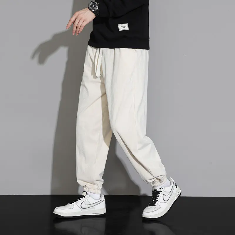 

Corduroy Men's Casual Sweatpants Trendy Brand Autumn Winter New Sporty Trousers Fashionable Warm Long Pants Loose Fit Youthfu...
