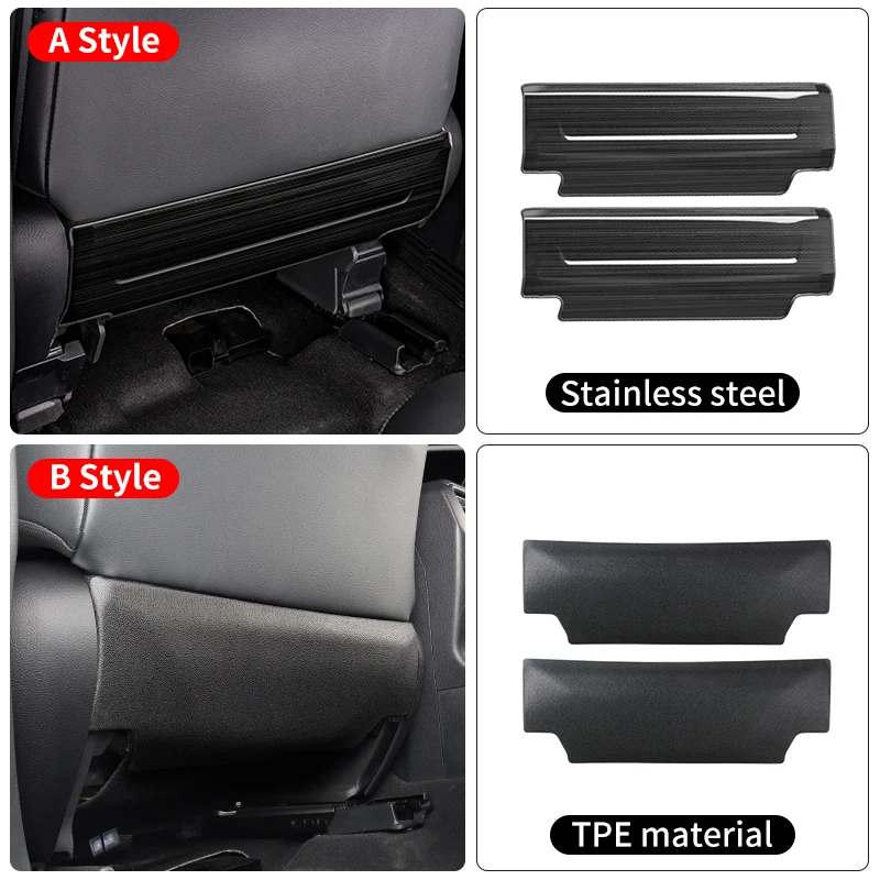 For 2012-2023 Toyota Sienna 4Runner Stainless Steel Seat Back Protective Pad Stain Proof Interior  Decoration Accessories Tuning
