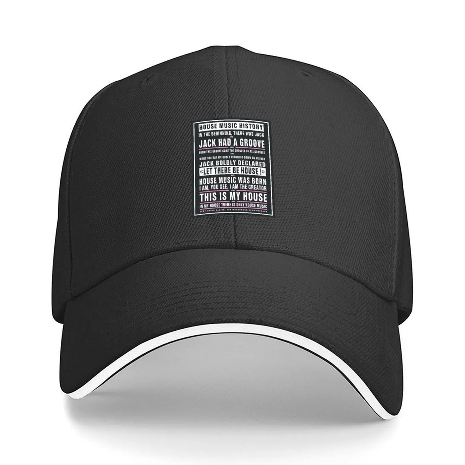 

Poster JACK HAD A GROOVE - THIS IS MY HOUSE MUSIC: MODEL black and white pink WAREHOUSE Club Chicago Baseball Cap