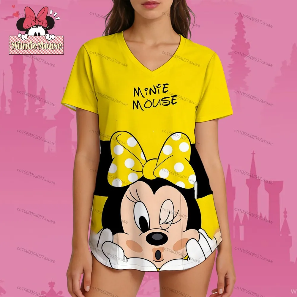 

Disney Women T Shirts Cartoon Print Graphic Tee New Basic Cute Pattern Polka Dot Y2k Woman Clothes Fashion Nurse Uniform 2026