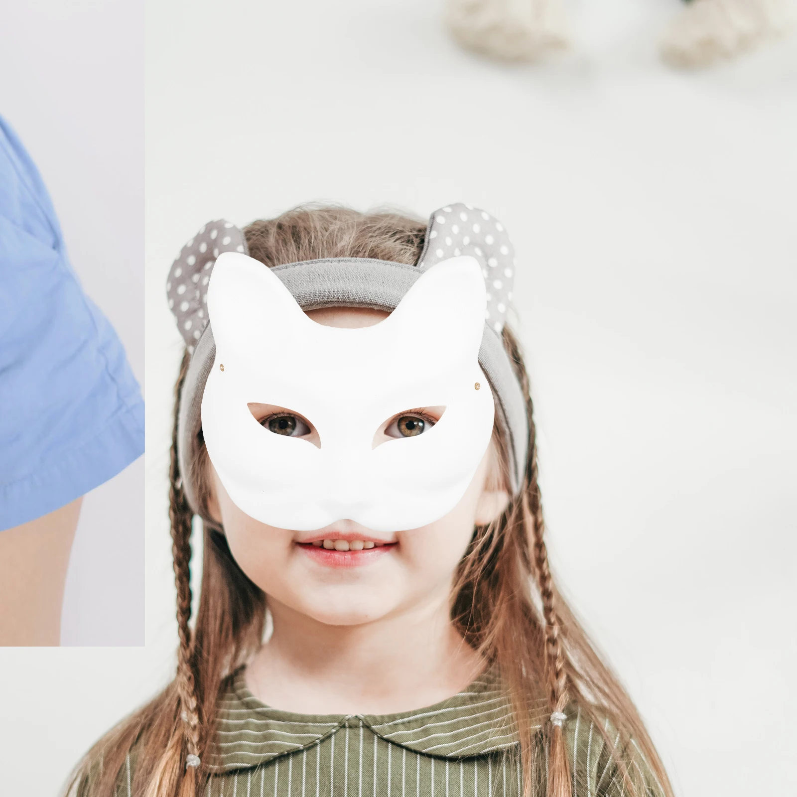 10 Uds. Máscaras de pulpa de zorro para mascarada de Halloween máscara de bola Diy máscara de zorro mujeres DIY sin pintar japonés