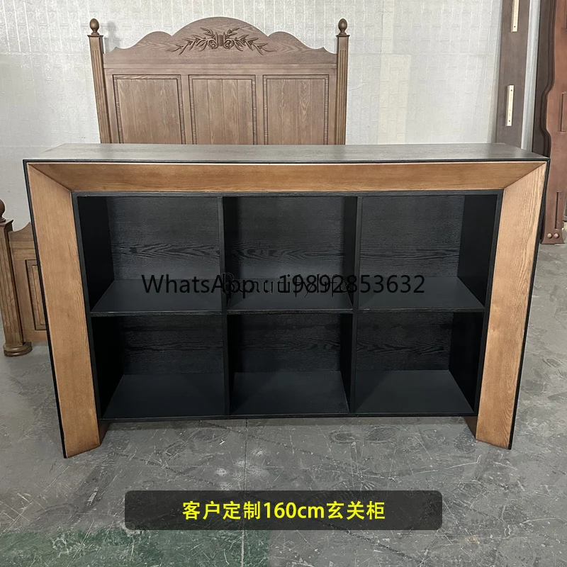

D24- French retro solid wood porch modern simple storage cinet