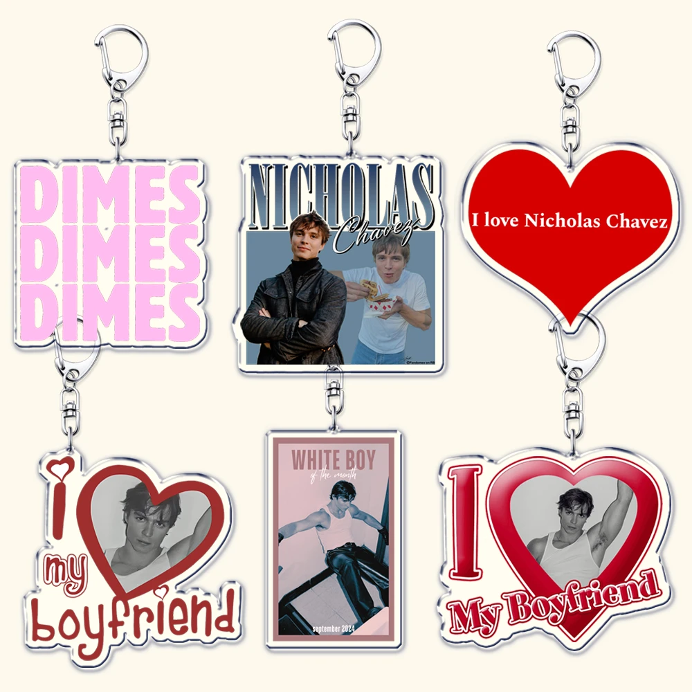 Hot I Love My Boyfriend Nicholas Chavez Key Chain Keychains Ring for Bag Monsters Menendez Brothers Keyring Jewelry Fans Gifts